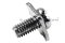 [E] น็อตยึดสายไฟ สแตนเลสชุบนิกเกิ้ล M6x12 mm พร้อมแหวนทรงสี่เหลี่ยม ขนาด 14x14 mm
